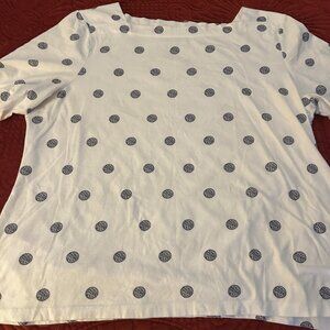 Women's Talbots Square Neck Knit Shirt, Sz XL